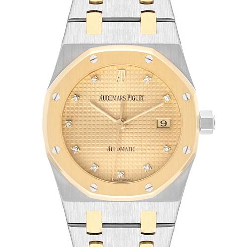 Photo of Audemars Piguet Royal Oak Steel Yellow Gold Diamond Watch 15000SA Box Papers
