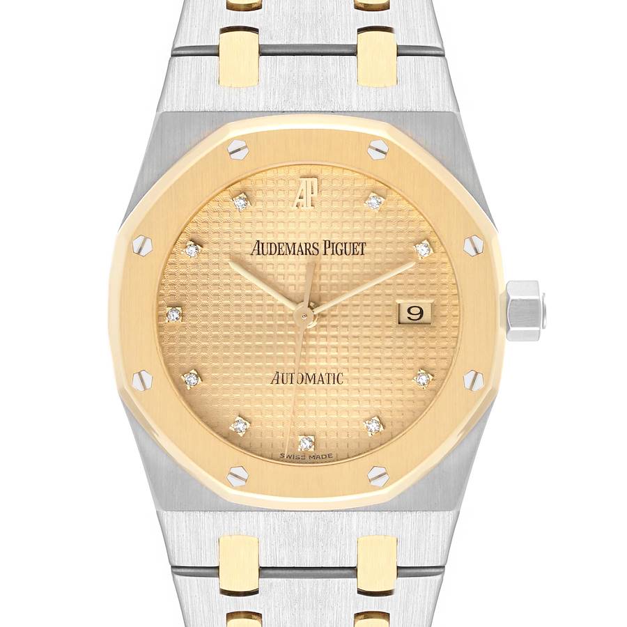 Audemars Piguet Royal Oak Steel Yellow Gold Diamond Watch 15000SA Box Papers SwissWatchExpo