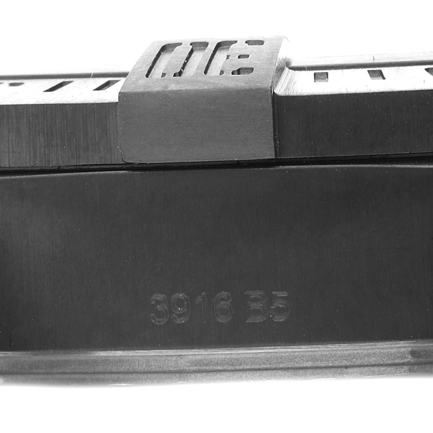 This image shows a close-up of the side of a Breitling Avenger V1731110B1W1 Men's Titanium Black Dial V1731110B1W1 Men's Titanium Black Dial watch, focusing on the case, bezel, and part of the strap with a visible model number.