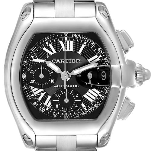 Photo of Cartier Roadster Chronograph Black Dial Steel Watch W62007X6