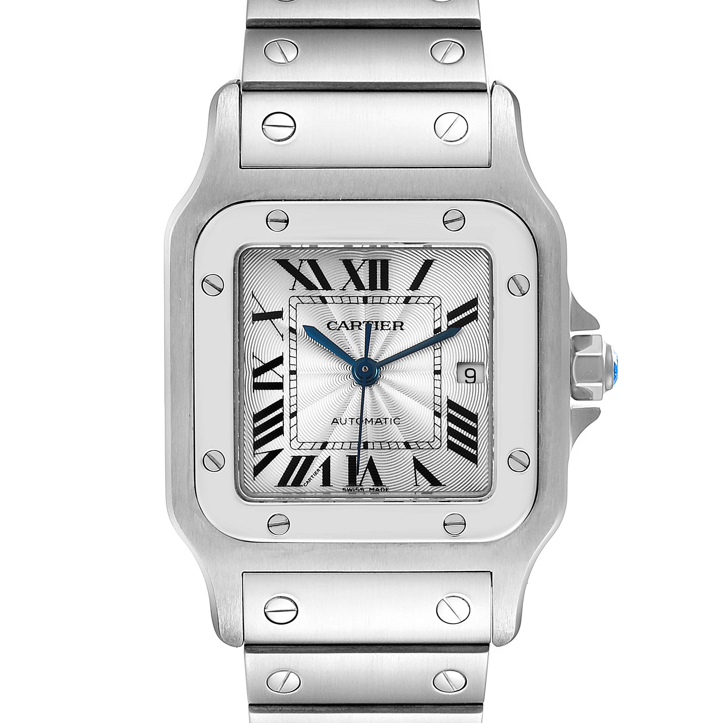Cartier Santos Galbee Silver Dial Automatic Steel Mens Watch W20055D6 ...