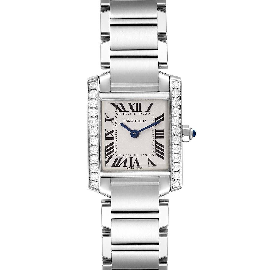 Cartier Tank Francaise Steel Diamond Ladies Watch W4TA0008 SwissWatchExpo