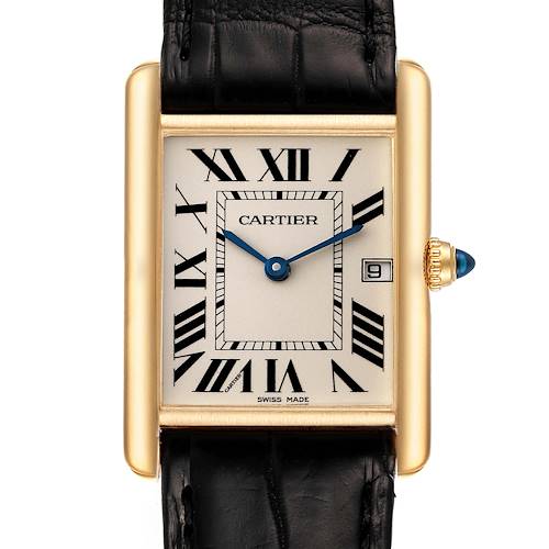 Photo of NOT FOR SALE Cartier Tank Louis 18k Yellow Gold Black Strap Mens Watch W1529756 PARTIAL PAYMENT