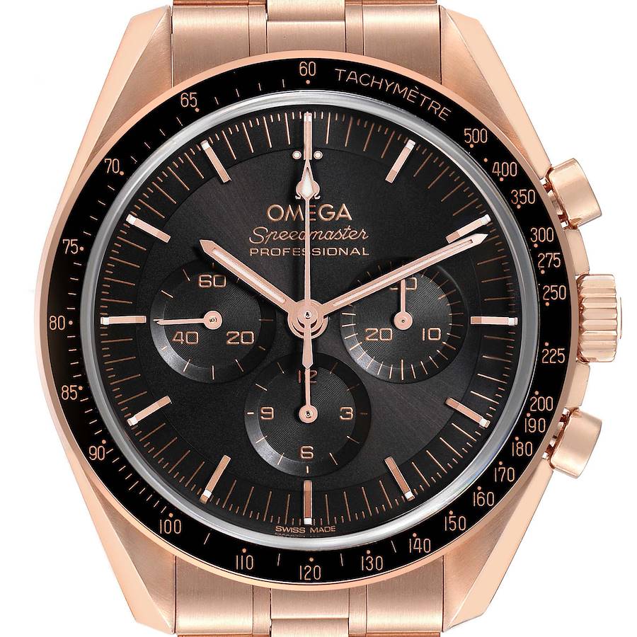Omega Speedmaster Moonwatch Rose Gold Mens Watch 310.60.42.50.01.001 Unworn SwissWatchExpo