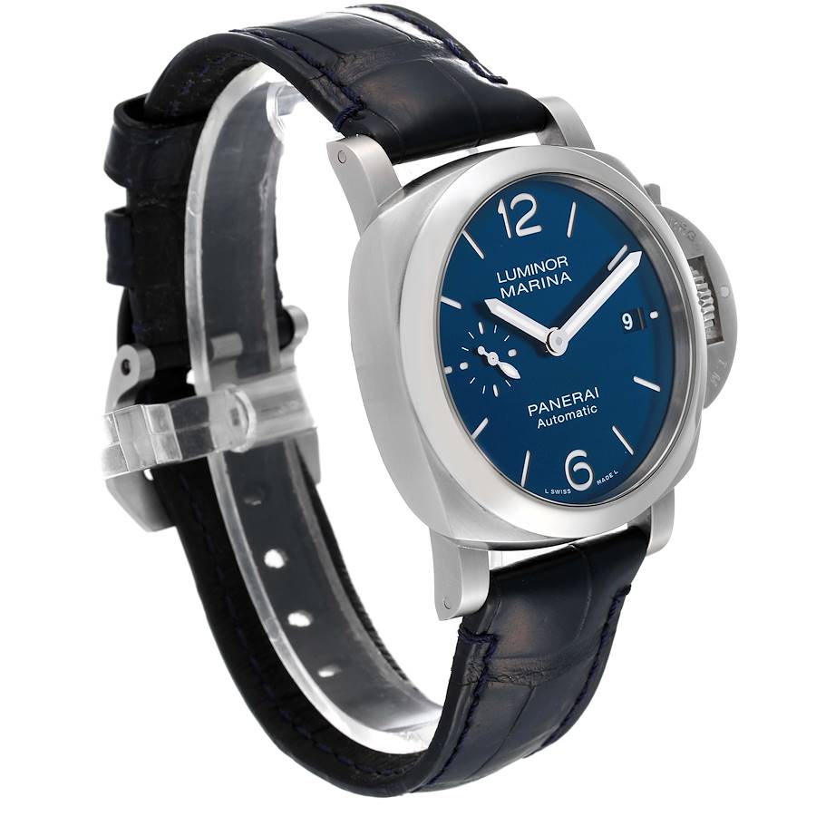 Panerai Luminor Marina Quaranta Blue Dial Steel Mens Watch