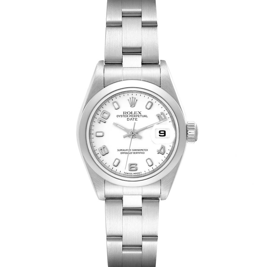 Rolex Date 26 White Dial Smooth Bezel Steel Ladies Watch 79160 Box Papers SwissWatchExpo