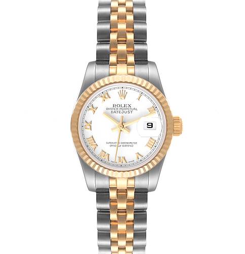 Photo of Rolex Datejust 26 Steel Yellow Gold White Dial Ladies Watch 179173