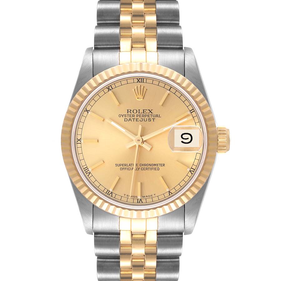 Rolex Datejust Midsize 31mm Steel Yellow Gold Ladies Watch 68273 Box Papers SwissWatchExpo
