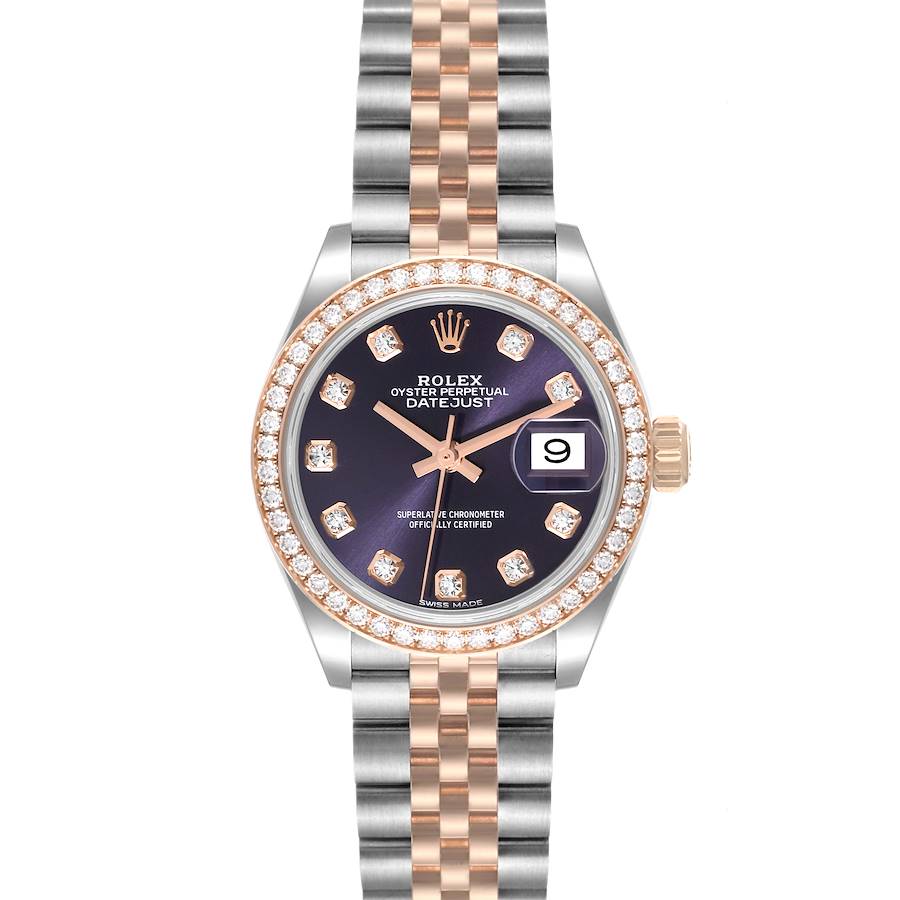Rolex Datejust Steel Rose Gold Diamond Ladies Watch 279381 Box Card SwissWatchExpo
