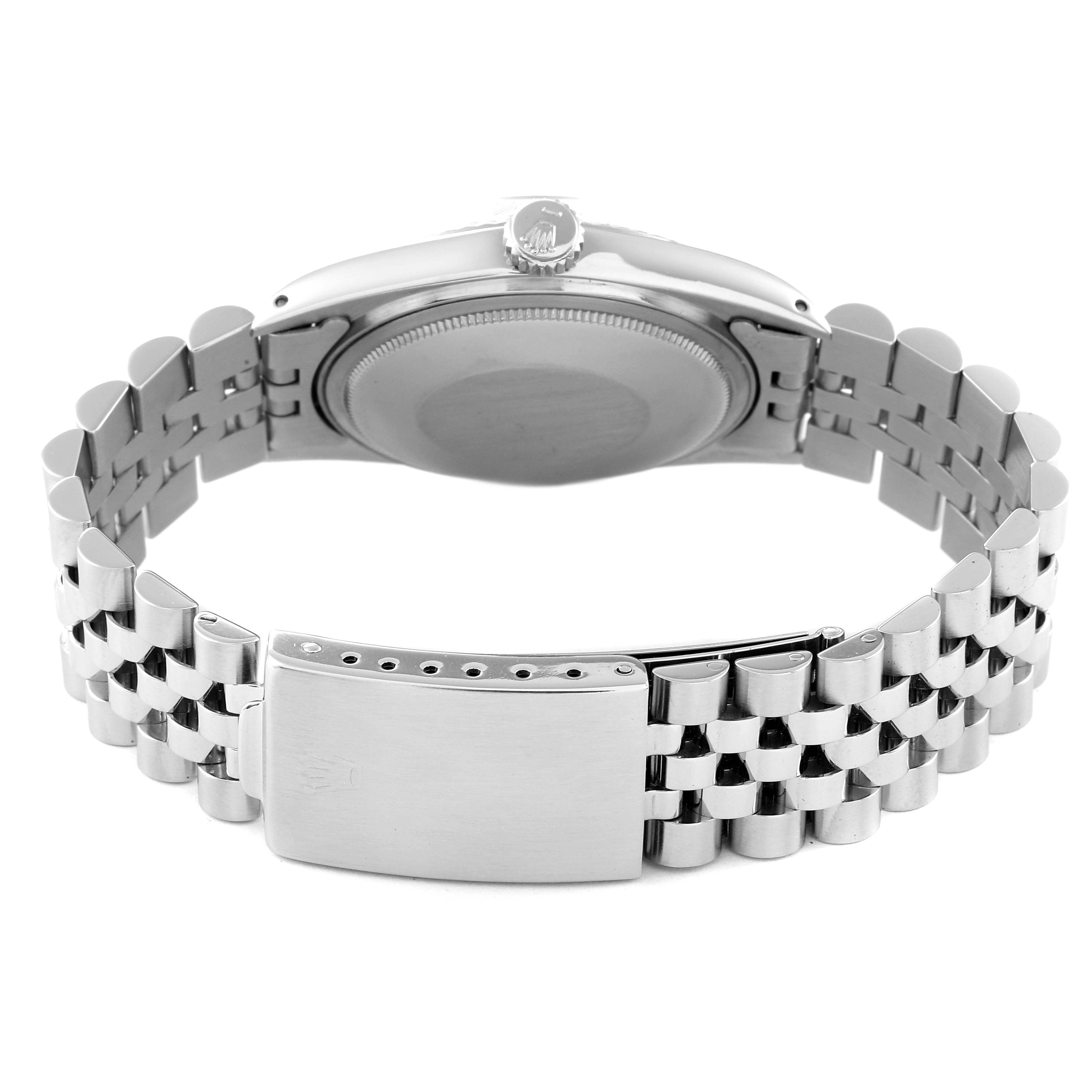 The image shows the back view of the Vintage Collection Rolex watch, highlighting its clasp and bracelet.