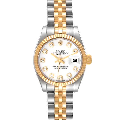 Photo of Rolex Datejust Steel Yellow Gold White Diamond Dial Ladies Watch 179173