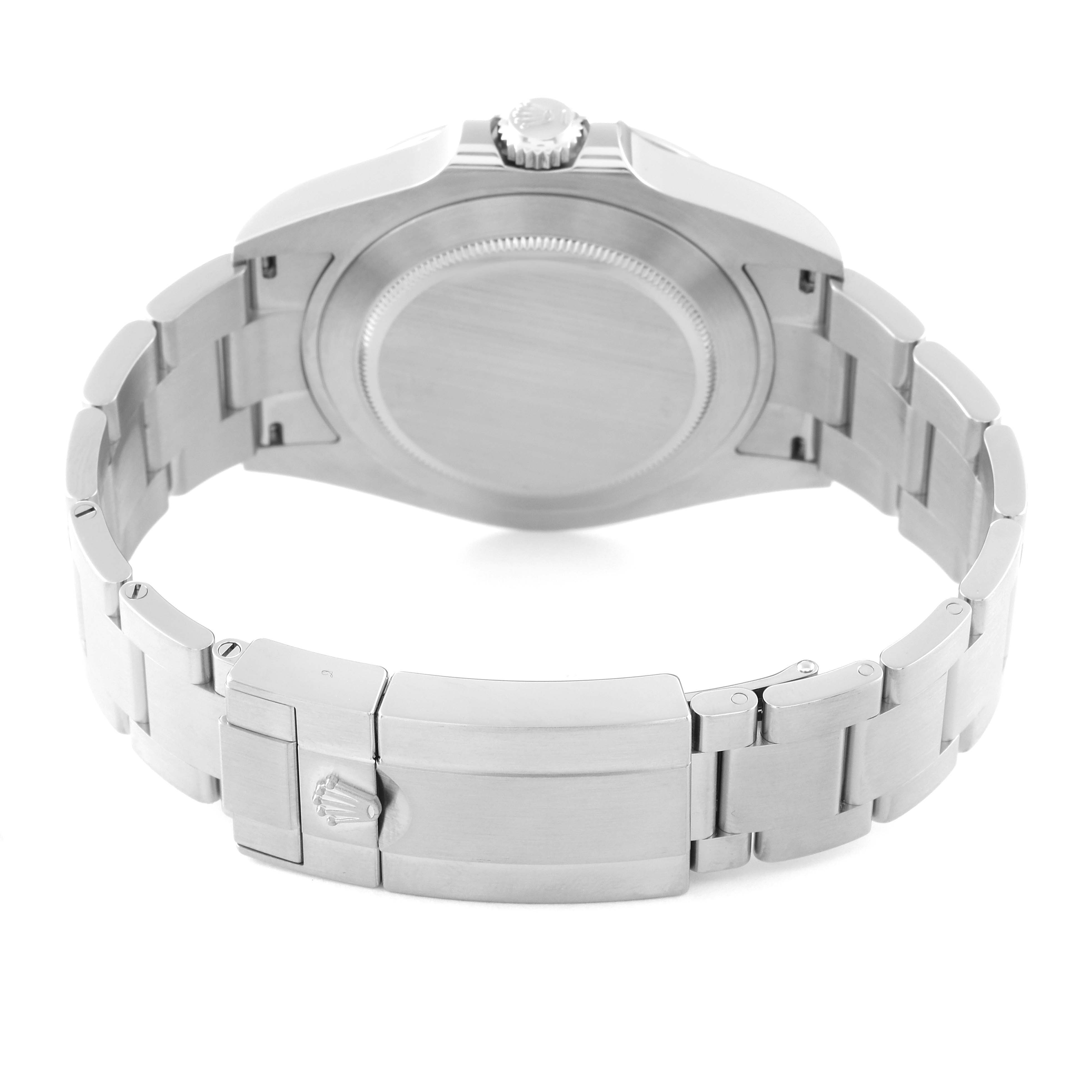 The image shows the back view of a Rolex Explorer 226570 Men's Stainless Steel White Dial 226570 Men's Stainless Steel White Dial watch, highlighting the bracelet, clasp, and case back.