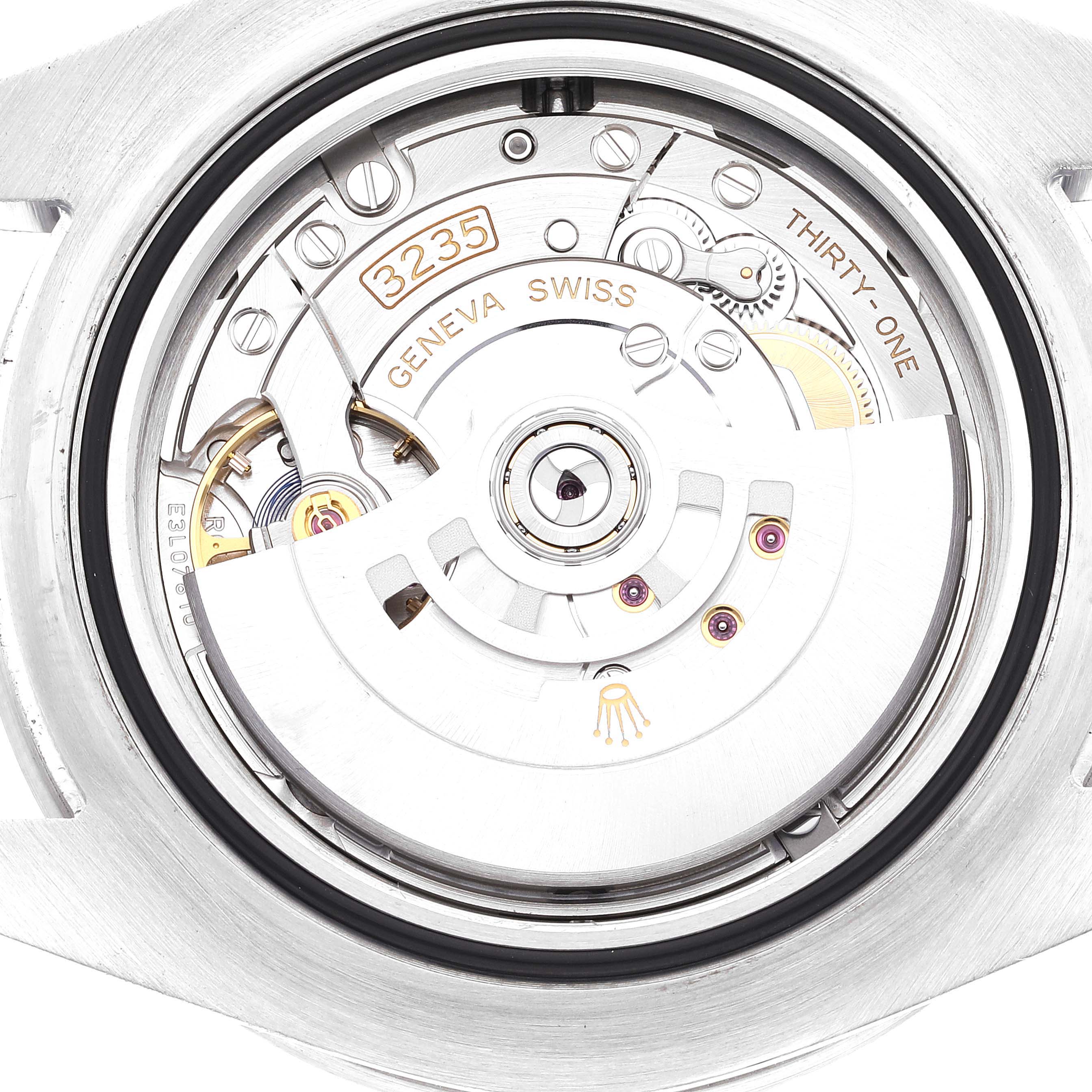 This image shows the internal mechanism of the Rolex Sea-Dweller 126600 Men's Stainless Steel Black Dial 126600 Men's Stainless Steel Black Dial watch viewed from the back.