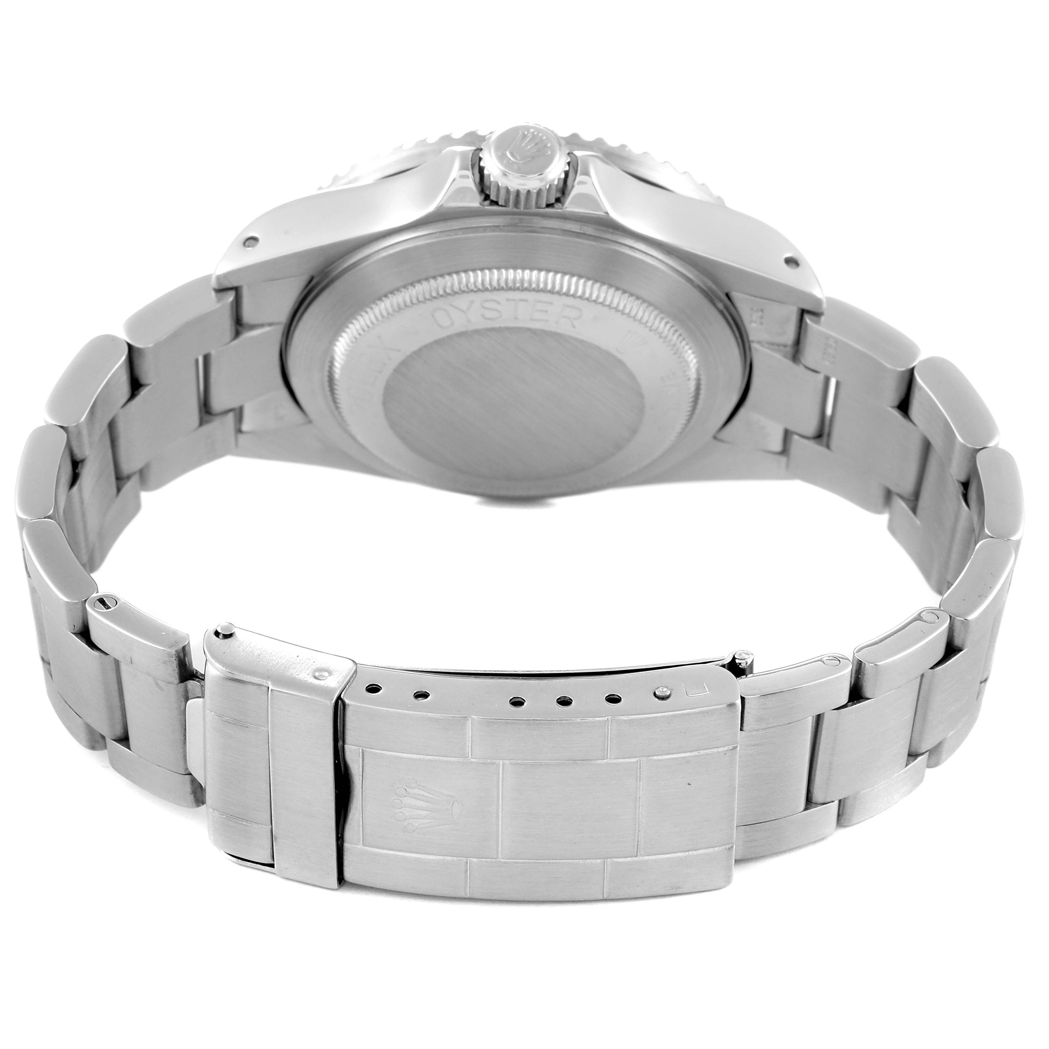 The image shows the back view of a Rolex Sea-Dweller 16660 Men's Stainless Steel Black Dial 16660 Men's Stainless Steel Black Dial watch, displaying its case back and bracelet.