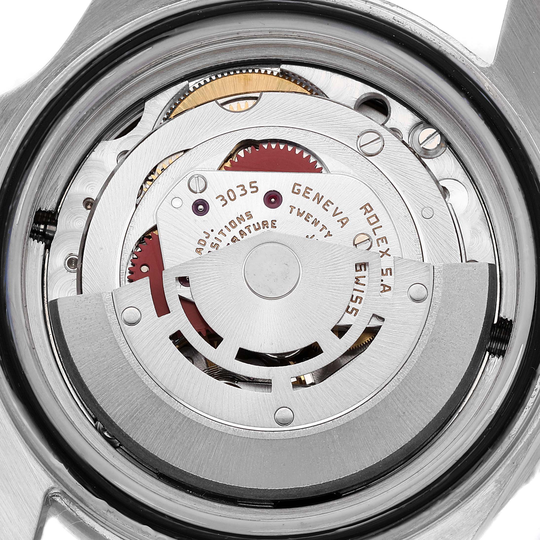 This image shows a close-up view of the movement mechanism inside a Rolex Sea-Dweller 16660 Men's Stainless Steel Black Dial 16660 Men's Stainless Steel Black Dial watch, highlighting its intricate components.