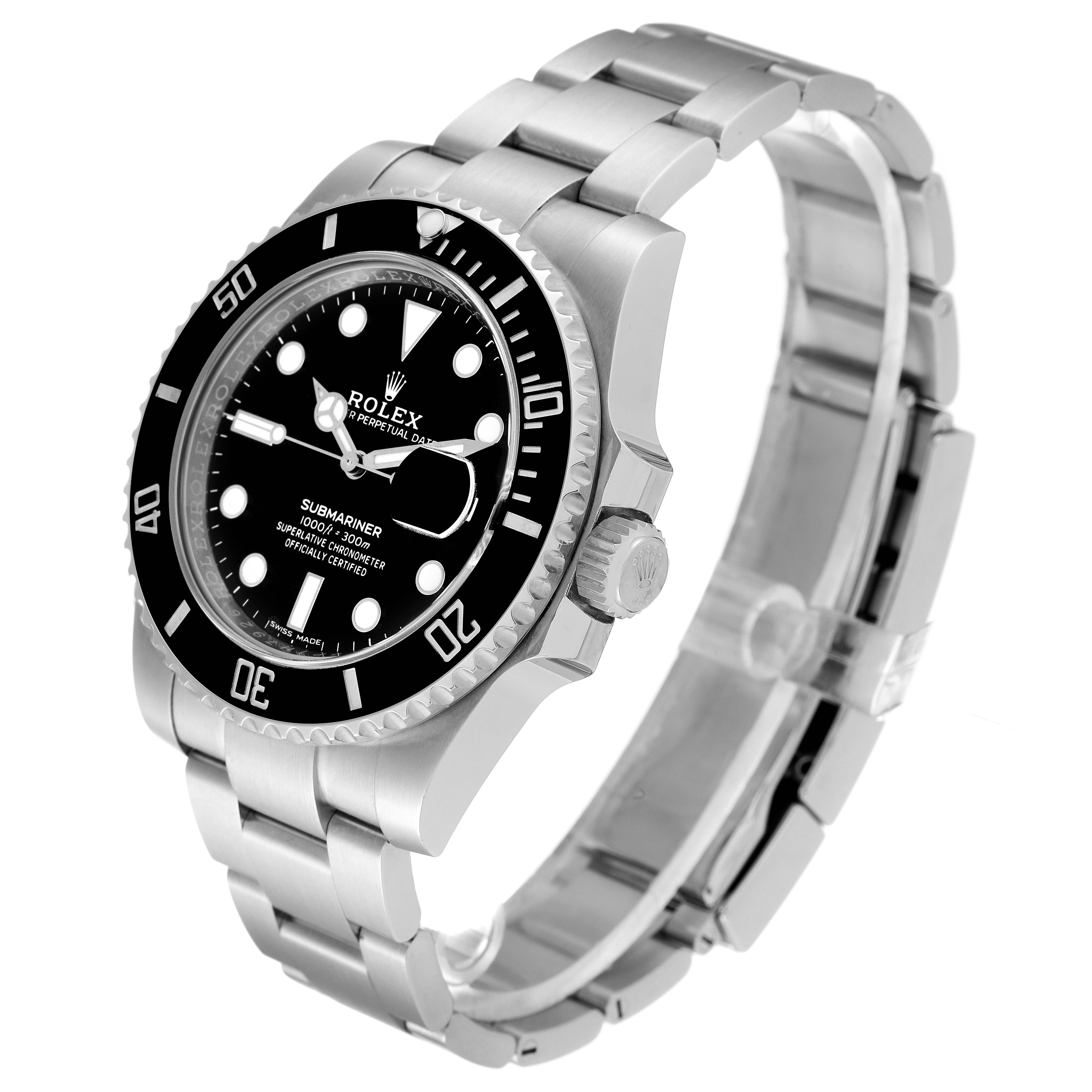The Rolex Submariner 116610 Men
s Stainless Steel Black Dial 116610 Men
s Stainless Steel Black Dial watch is shown at a three-quarter angle, highlighting the bezel, dial, crown, and stainless steel bracelet.