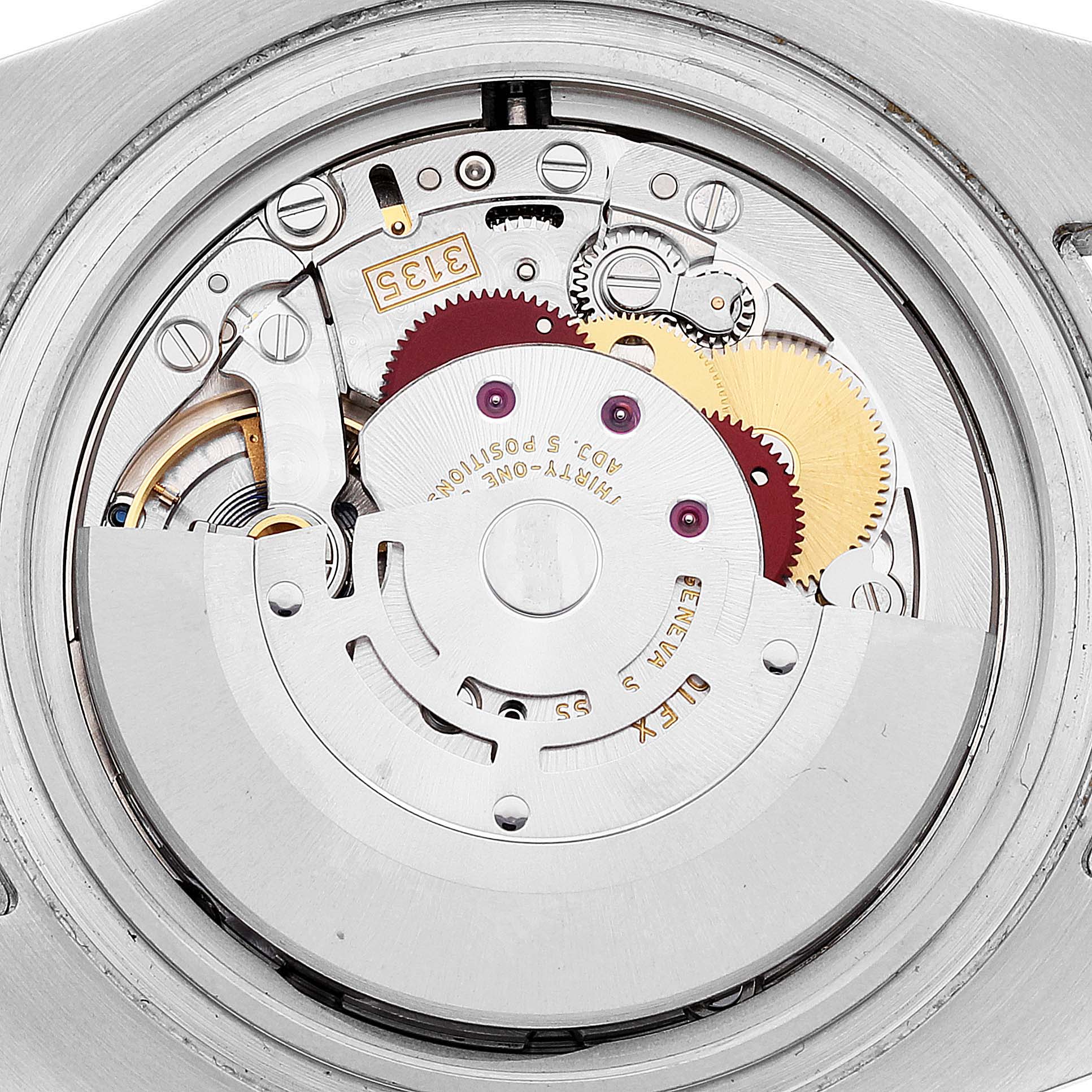 This image shows the internal movement mechanism of the Rolex Submariner 116610 Men
s Stainless Steel Black Dial 116610 Men
s Stainless Steel Black Dial watch from a top-down angle.