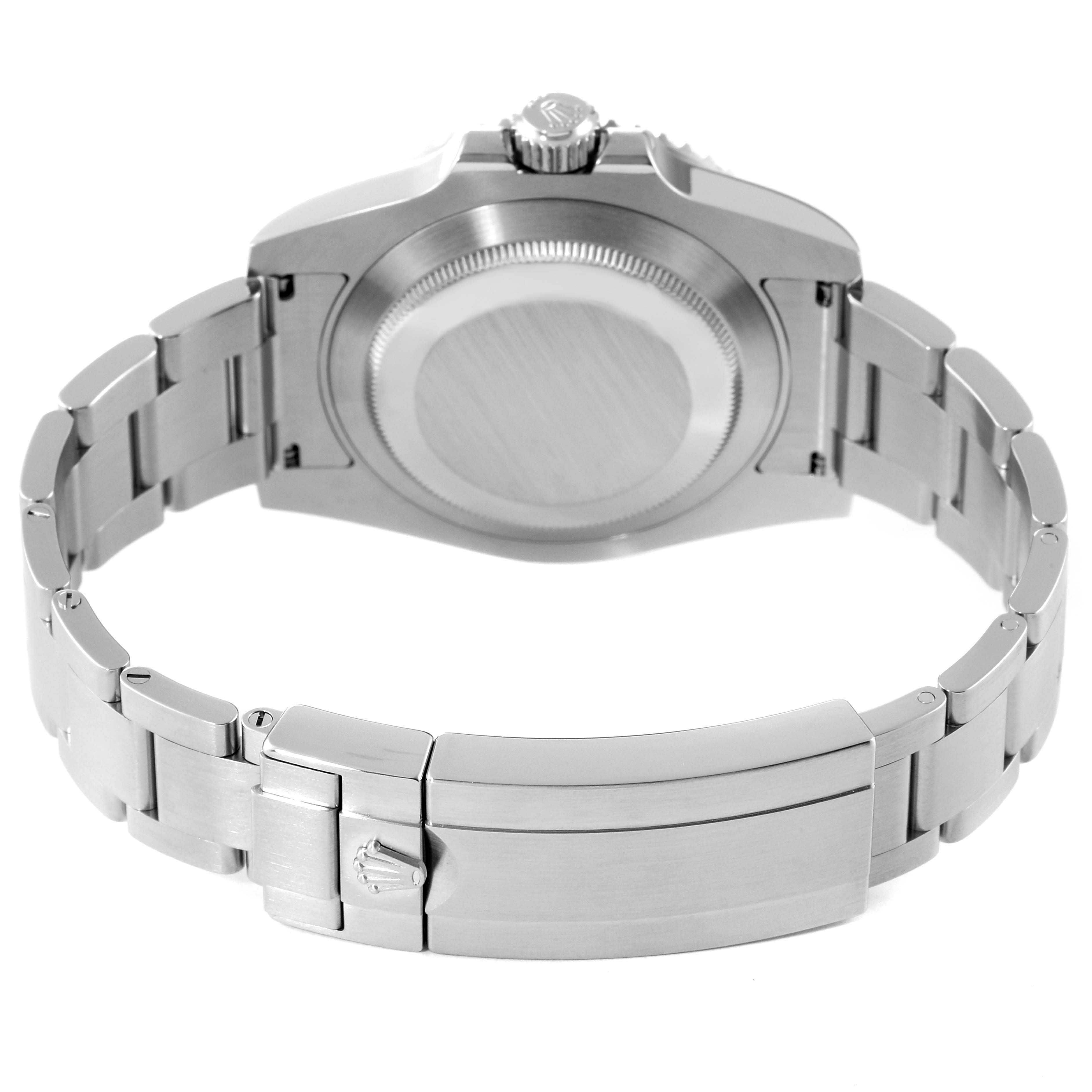 The image shows the back case, crown, and bracelet of a Rolex Submariner 116610 Men's Stainless Steel Black Dial 116610 Men's Stainless Steel Black Dial watch from a rear angle.