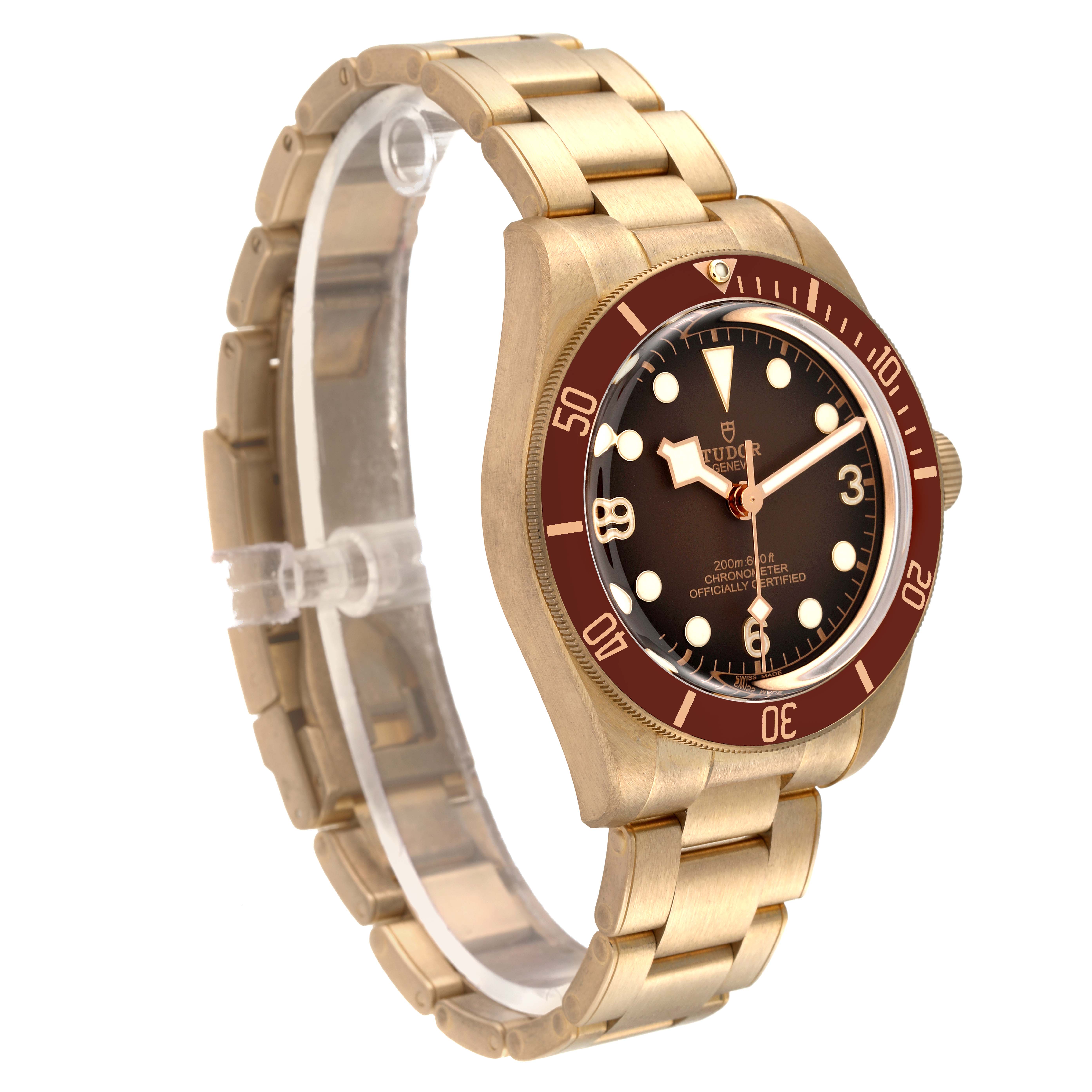 The Tudor Heritage Black Bay 79012 Men's Bronze Brown Dial 79012 Men's Bronze Brown Dial watch is shown at a three-quarter angle, highlighting the dial, bezel, and bracelet.