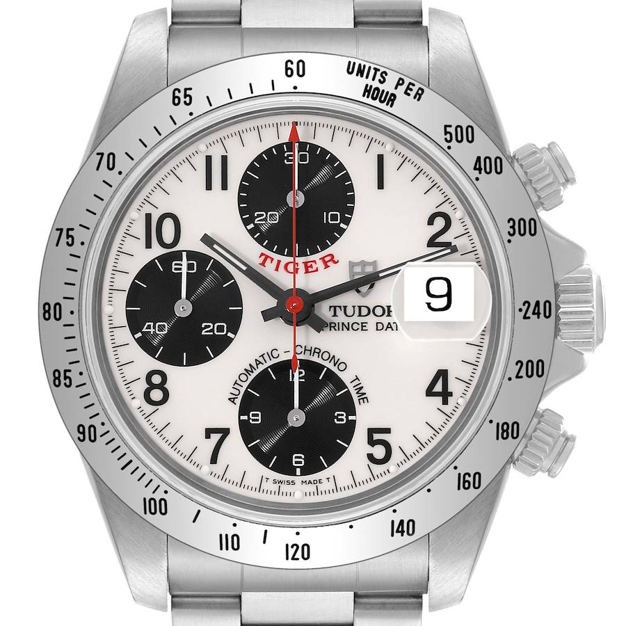 Tudor Prince White Dial Chronograph Steel Mens Watch 79280 Box Papers + 2 Extra Links SwissWatchExpo