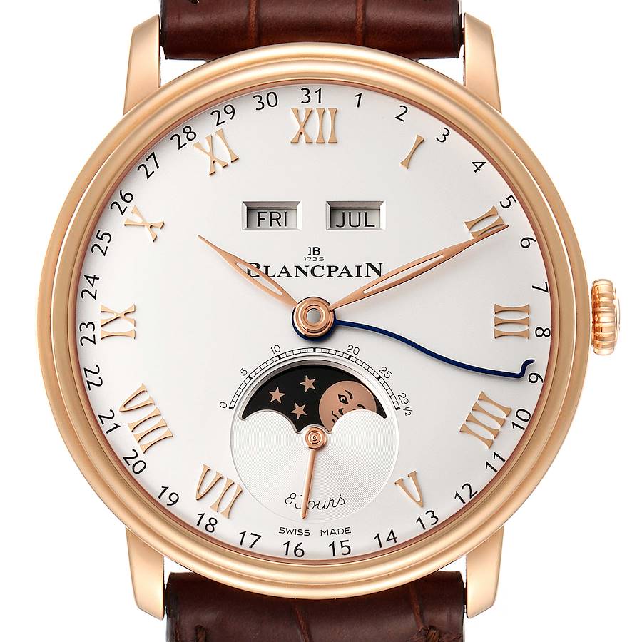 Blancpain Villeret Complete Calendar 8 Days Rose Gold Watch 6639 Box Papers SwissWatchExpo