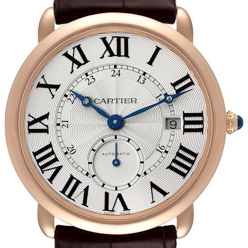 Photo of Cartier Ronde Louis Rose Gold Silver Dial Mens Watch W6801005