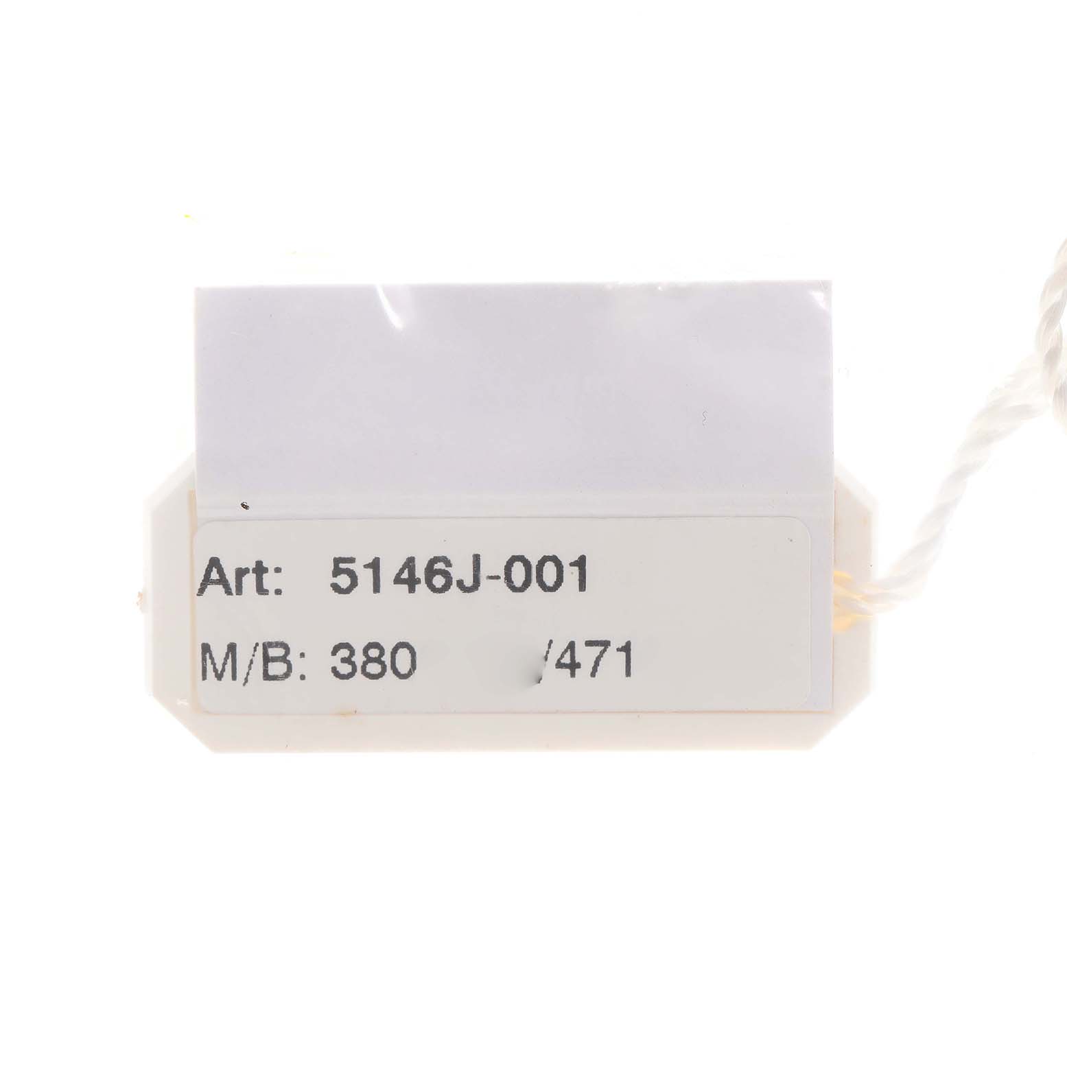 The image shows a tag for the Patek Philippe Complications 5146J Men's Yellow Gold Yellow Dial model 5146J-001, with no watch parts visible.