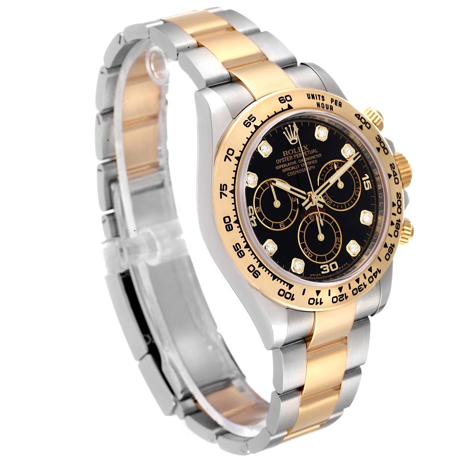 Rolex Daytona Steel Yellow Gold Black Diamond Dial Mens Watch 116503 ...