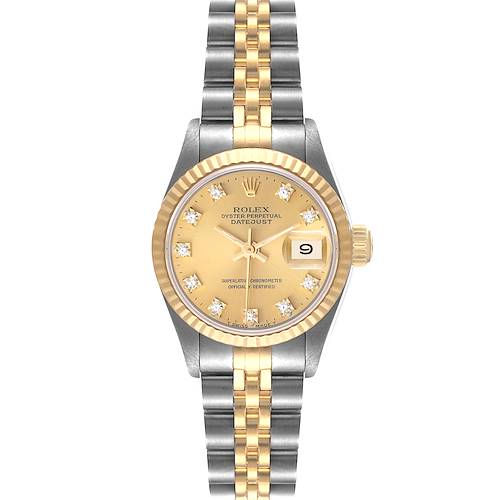 Photo of Rolex Datejust 26mm Steel Yellow Gold Diamond Ladies Watch 69173 Papers
