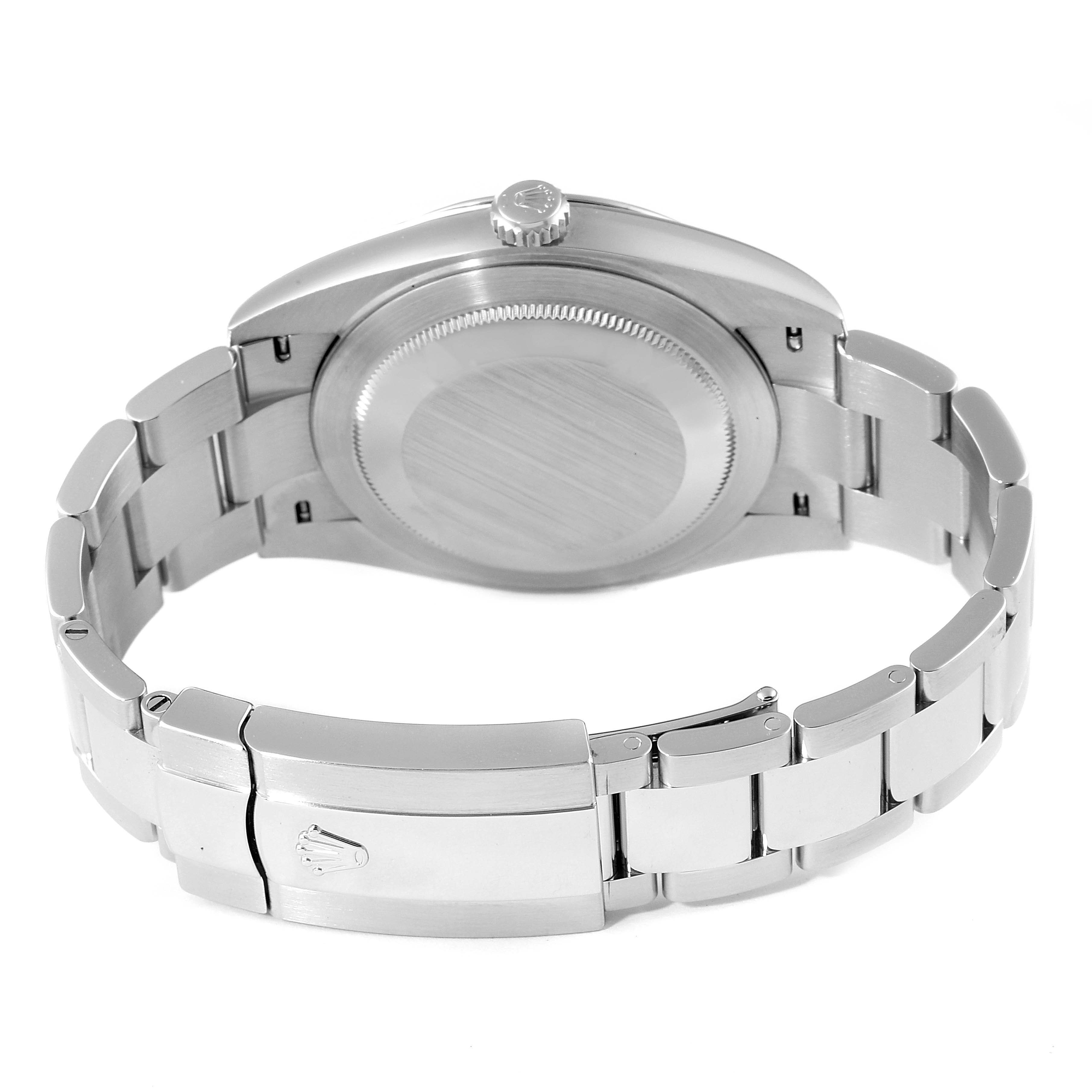 The image shows the back and clasp of a Rolex Datejust 41 126300 Men's Stainless Steel Grey Dial 126300 Men's Stainless Steel Grey Dial watch, showcasing its bracelet and case back.