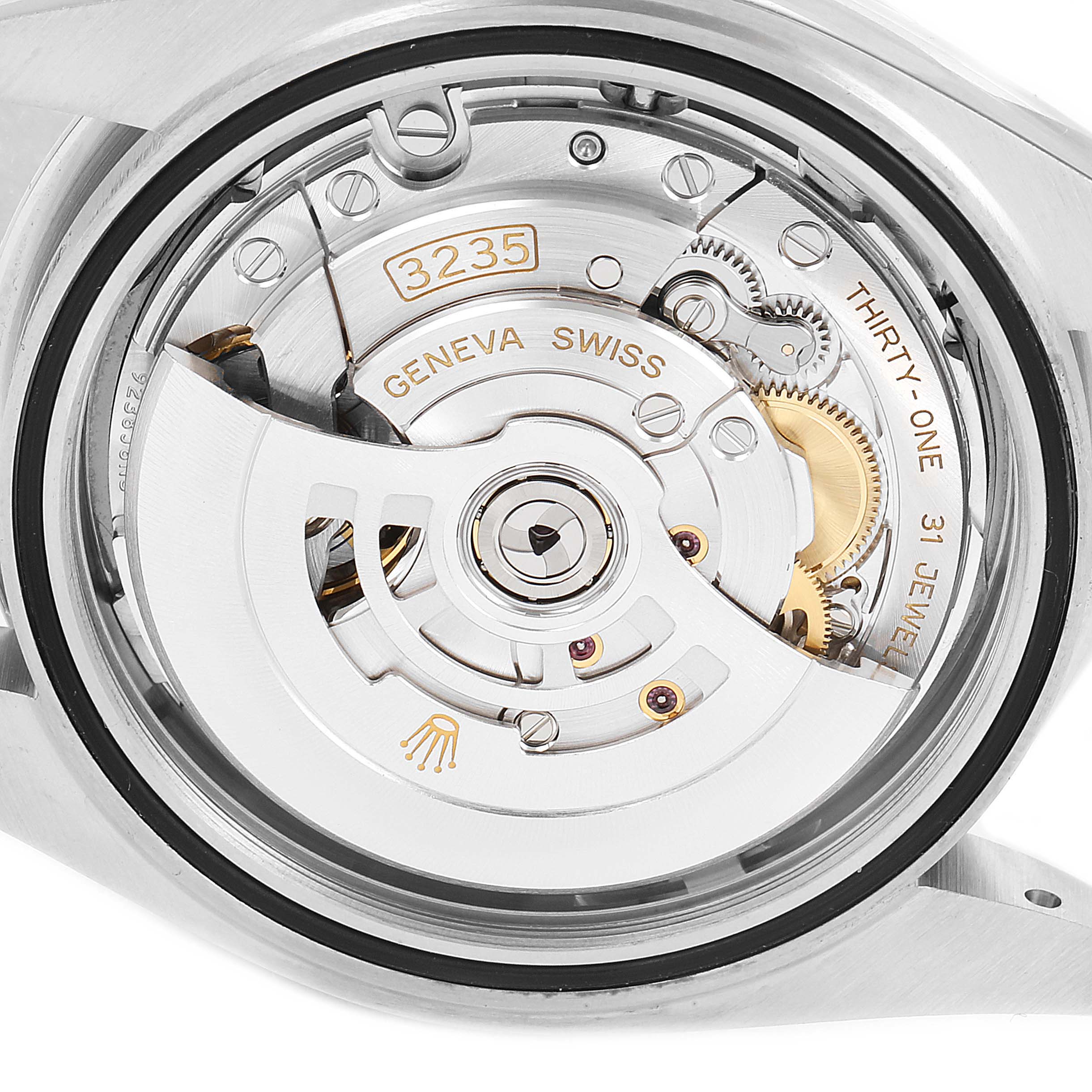 This image shows the movement mechanism of the Rolex Datejust 41 126300 Men's Stainless Steel Grey Dial 126300 Men's Stainless Steel Grey Dial watch, specifically the Caliber 3235, viewed from the back.