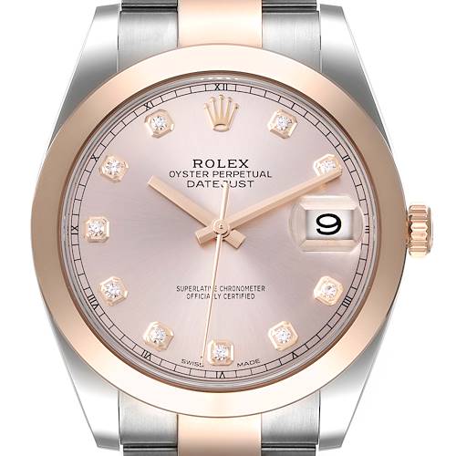 Photo of Rolex Datejust 41 Steel Rose Gold Diamond Dial Mens Watch 126301 Unworn