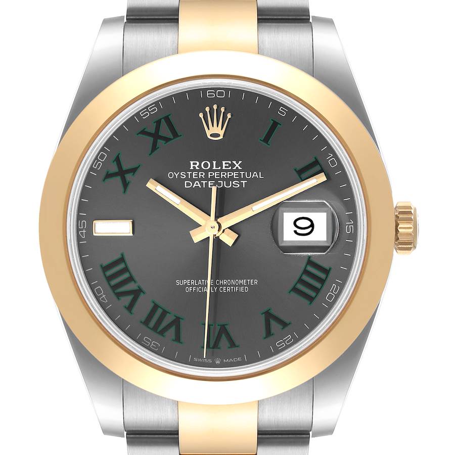 Rolex Datejust 41 Steel Yellow Gold Wimbledon Dial Watch 126303 Box Card SwissWatchExpo