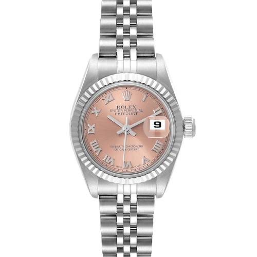 Photo of Rolex Datejust White Gold Salmon Dial Steel Ladies Watch 79174