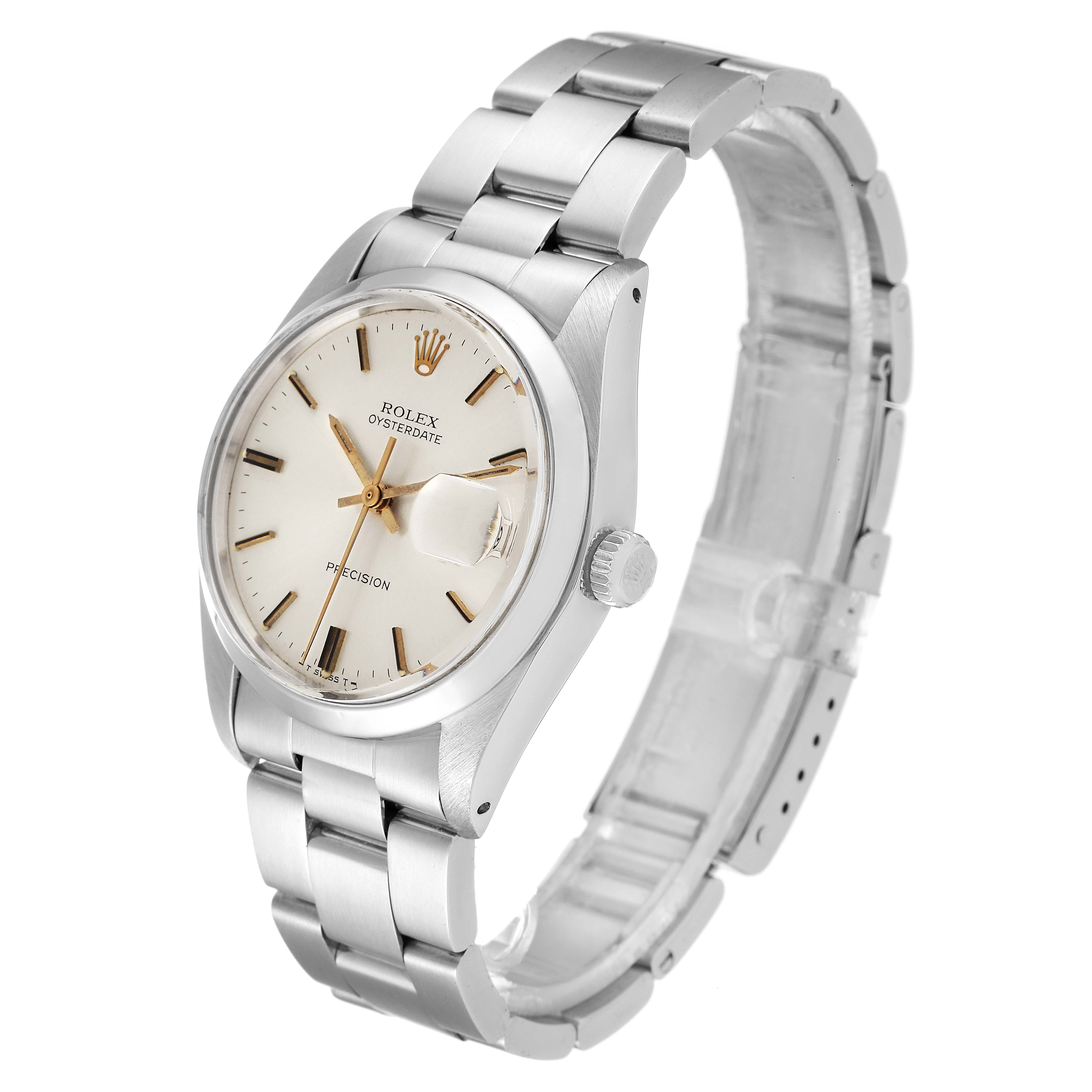 This Rolex Vintage Collection 6694 Men's Stainless Steel Silver Dial 6694 Men's Stainless Steel Silver Dial model is shown at a three-quarter angle, highlighting its face, crown, and metal bracelet.