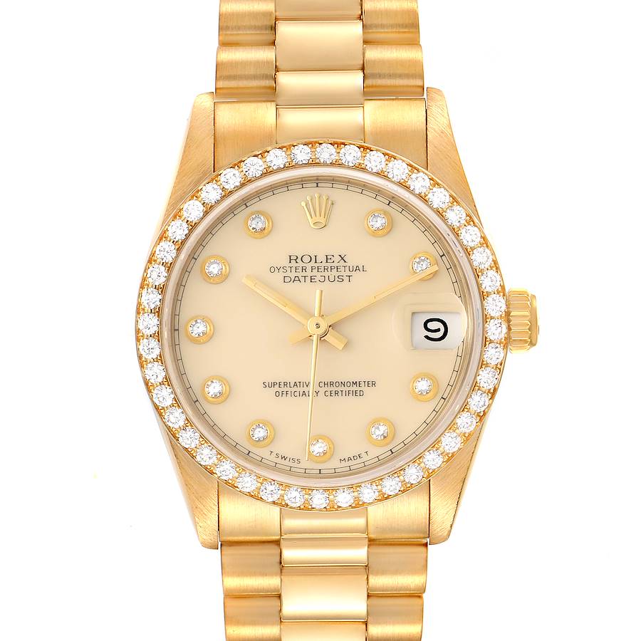 NOT FOR SALE Rolex President Datejust 31 Midsize Yellow Gold Diamond Ladies Watch 68288 PARTIAL PAYMENT SwissWatchExpo