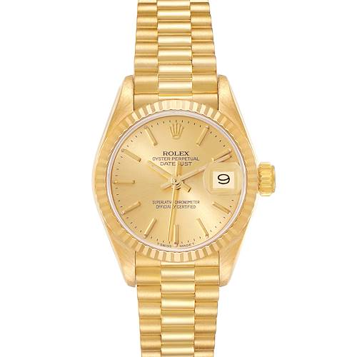 Photo of Rolex President Yellow Gold Champagne Dial Ladies Watch 69178 Box Papers