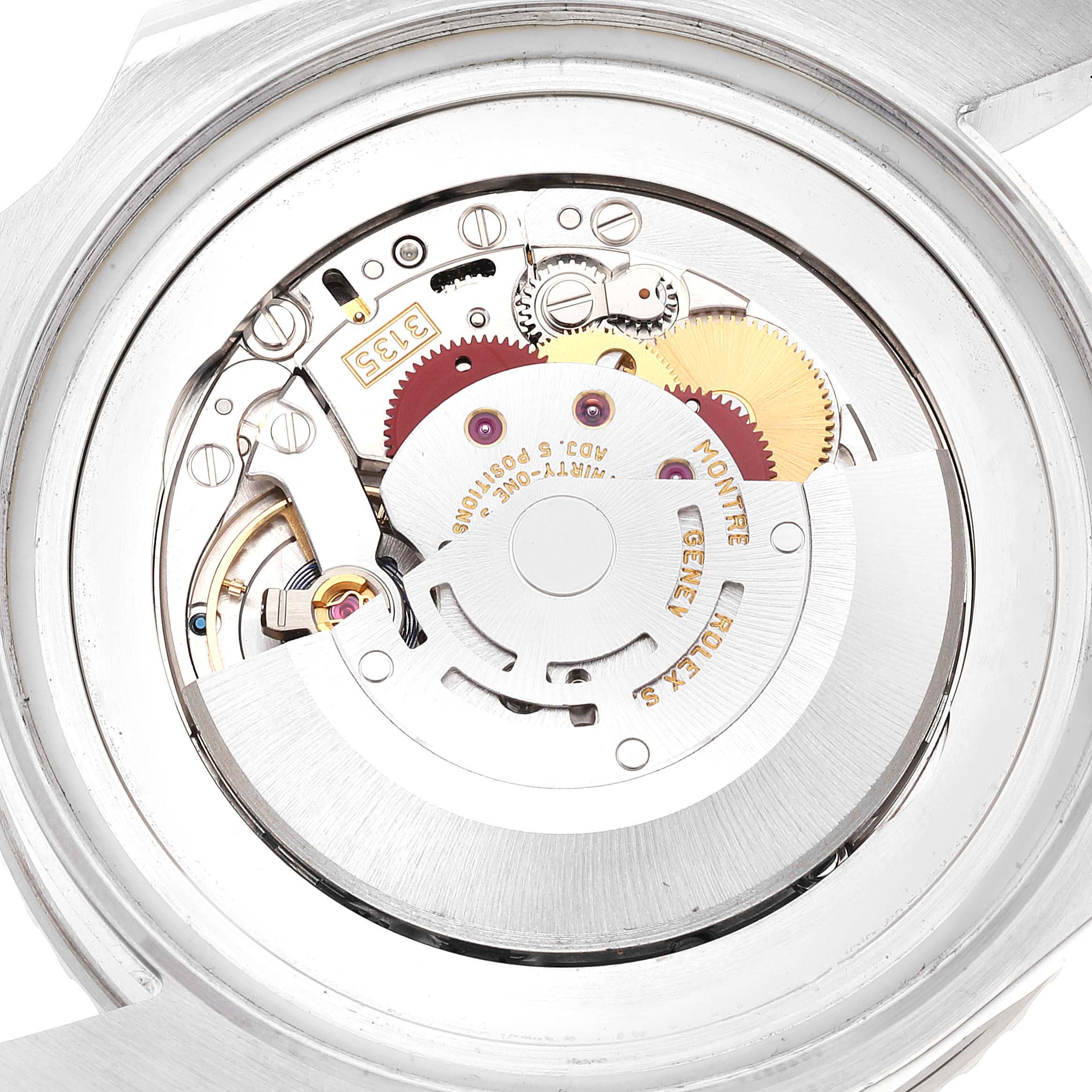 The image shows a close-up view of the open case back of the Rolex Sea-Dweller 116660 Men's Stainless Steel Blue Dial 116660 Men's Stainless Steel Blue Dial, revealing its intricate movement.