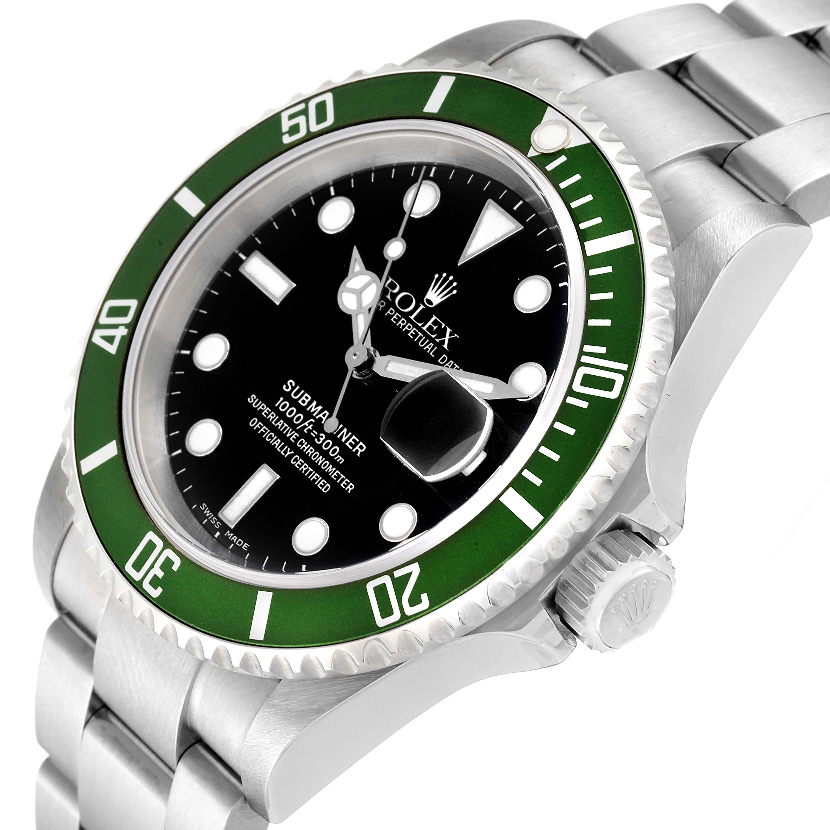 Rolex Submariner Green 50th Anniversary Steel Mens Watch 16610LV Box ...