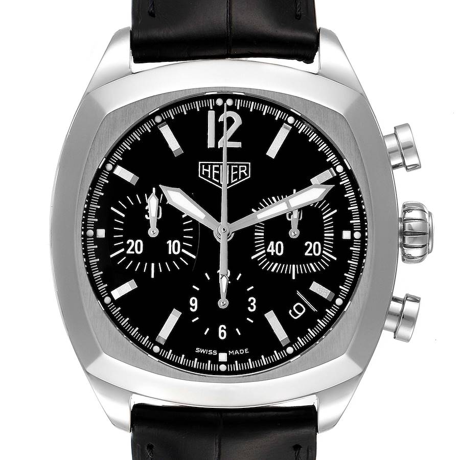 Tag Heuer Monza Black Dial Chronograph Steel Mens Watch CR2110 SwissWatchExpo