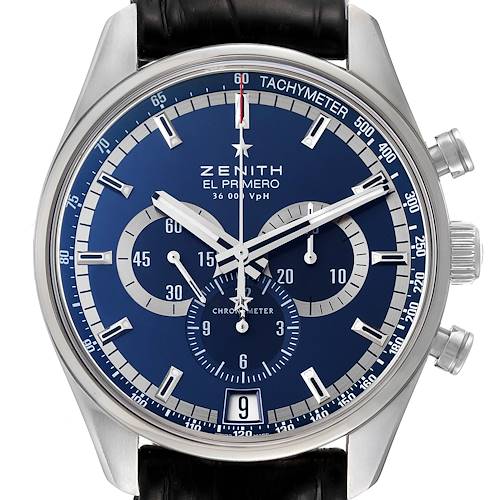 Photo of Zenith El Primero Limited Edition Charles Vermot Chronograph Steel Blue Dial Mens Watch 03.2041.400