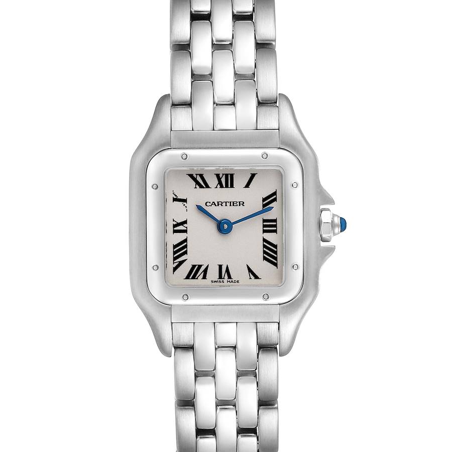 Cartier Panthere Small Silver Dial Steel Ladies Watch W25033P5 Box Papers SwissWatchExpo