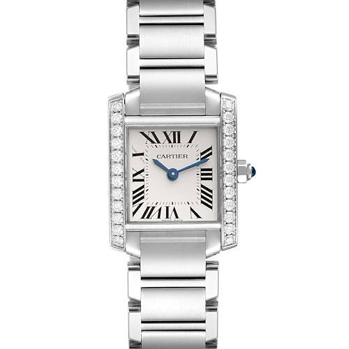 Photo of Cartier Tank Francaise Steel Diamond Ladies Watch W4TA0008 Box Card