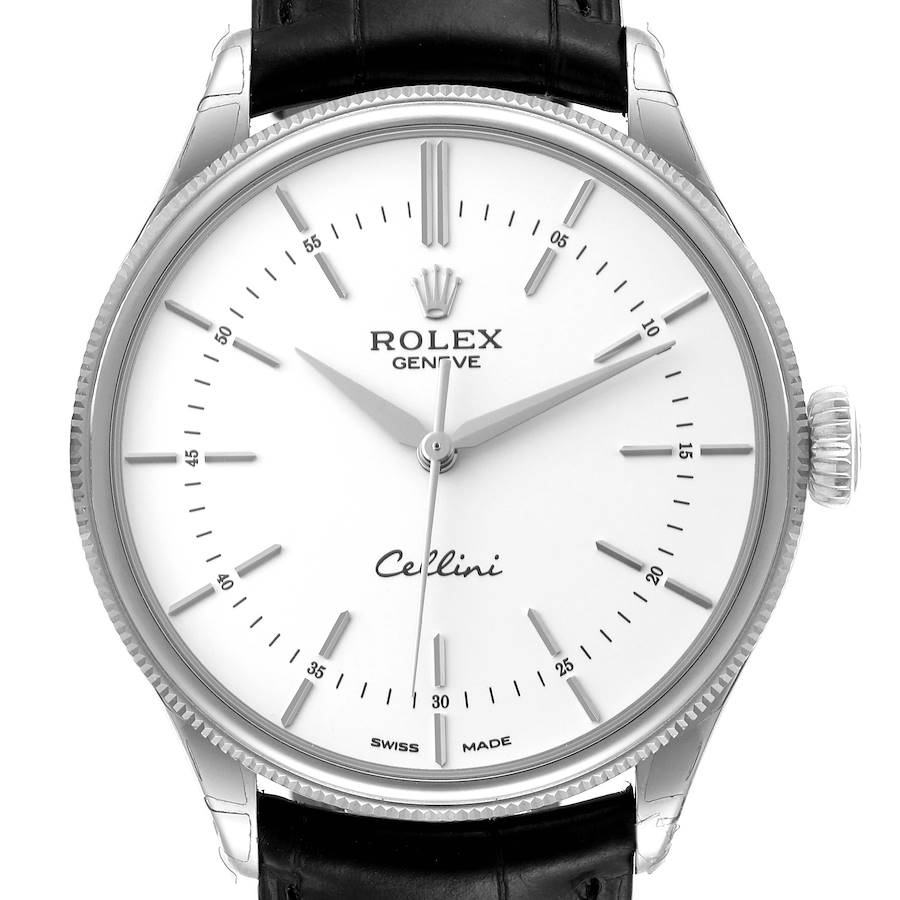 Rolex Cellini Time White Gold Automatic Mens Watch 50509 Unworn SwissWatchExpo