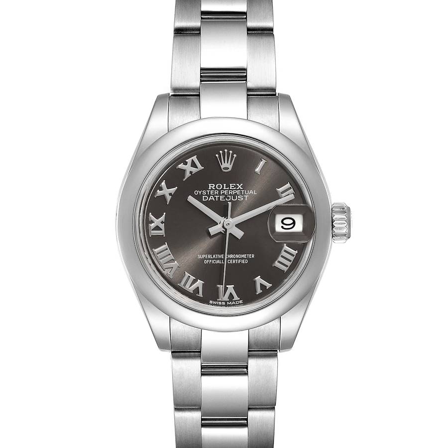 Rolex Datejust 28 Grey Dial Oyster Bracelet Steel Ladies Watch 279160 SwissWatchExpo