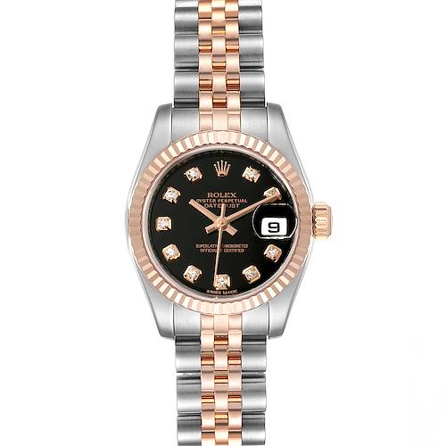 Photo of Rolex Datejust EveRose Gold Steel Diamond Ladies Watch 179171 Box Card