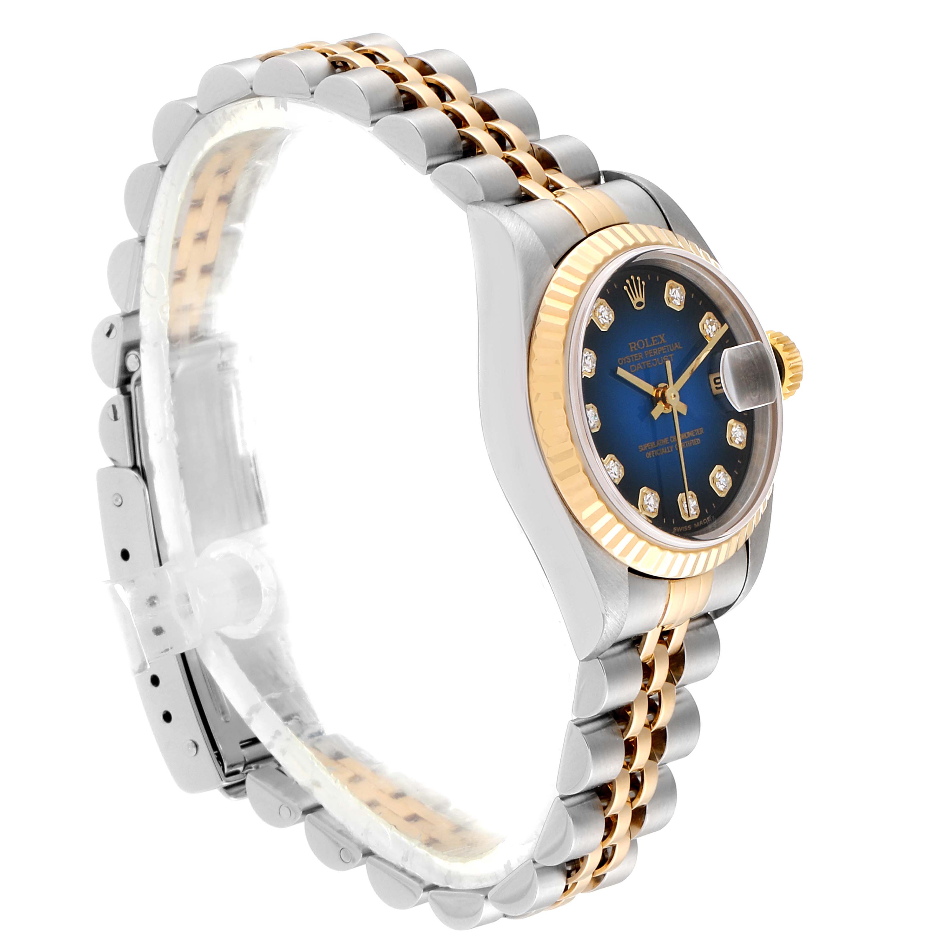 Rolex Datejust Steel 18K Yellow Gold Vignette Diamond Ladies Watch ...