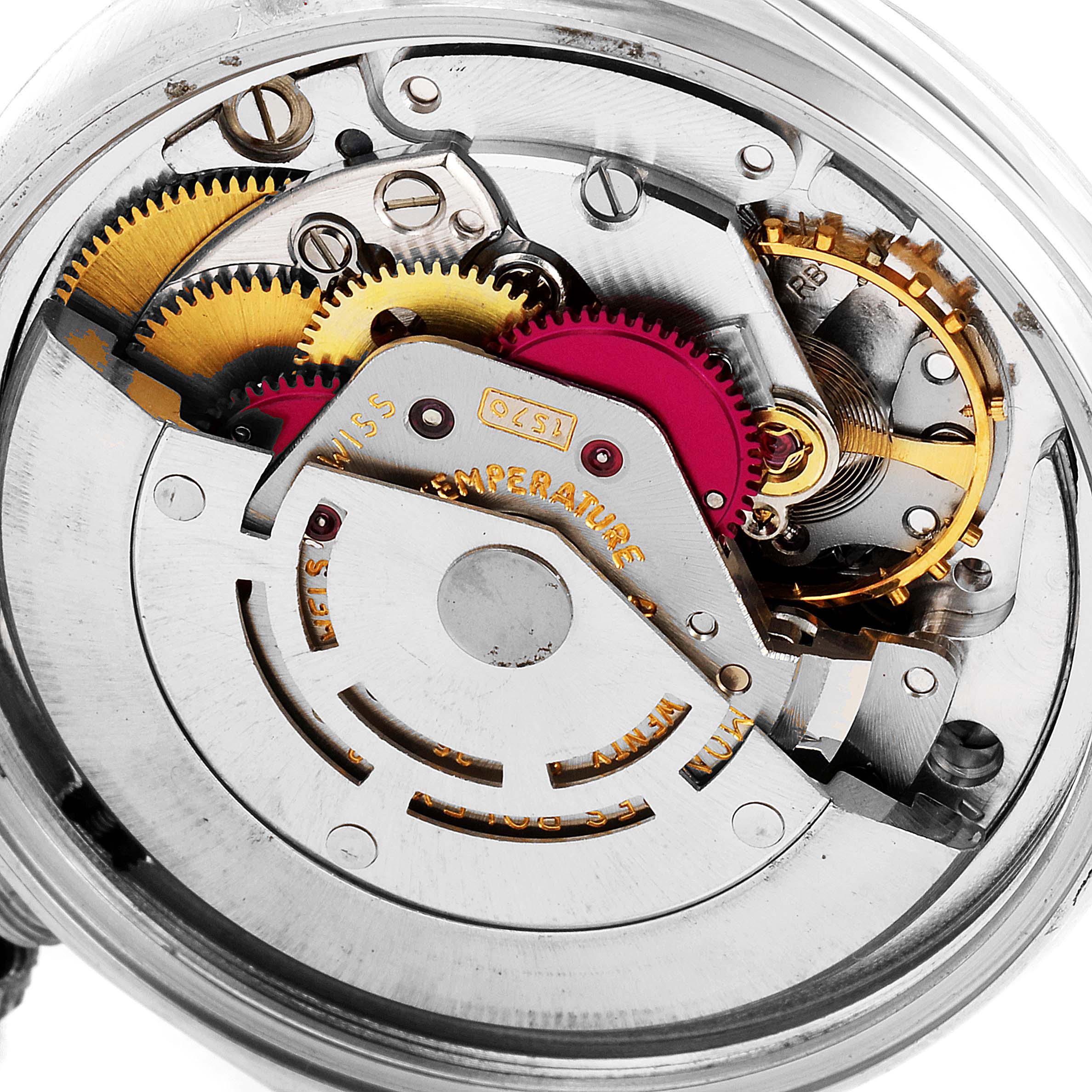 The image shows the internal mechanical movement of the Vintage Collection Rolex watch, viewed from the back.
