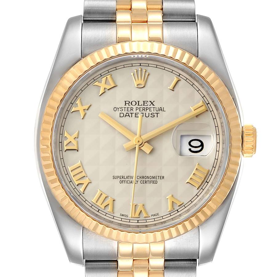 NOT FOR SALE -- Rolex Datejust Steel Yellow Gold Pyramid Roman Dial Mens Watch 116233 -- ADD 1 LINK -- PARTIAL PAYMENT SwissWatchExpo