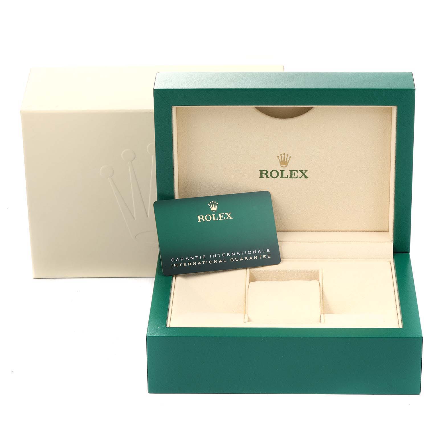 The image shows the packaging and guarantee card for a Rolex GMT-Master 126710 Men's Stainless Steel Black Dial 126710 Men's Stainless Steel Black Dial, including the box and documentation.